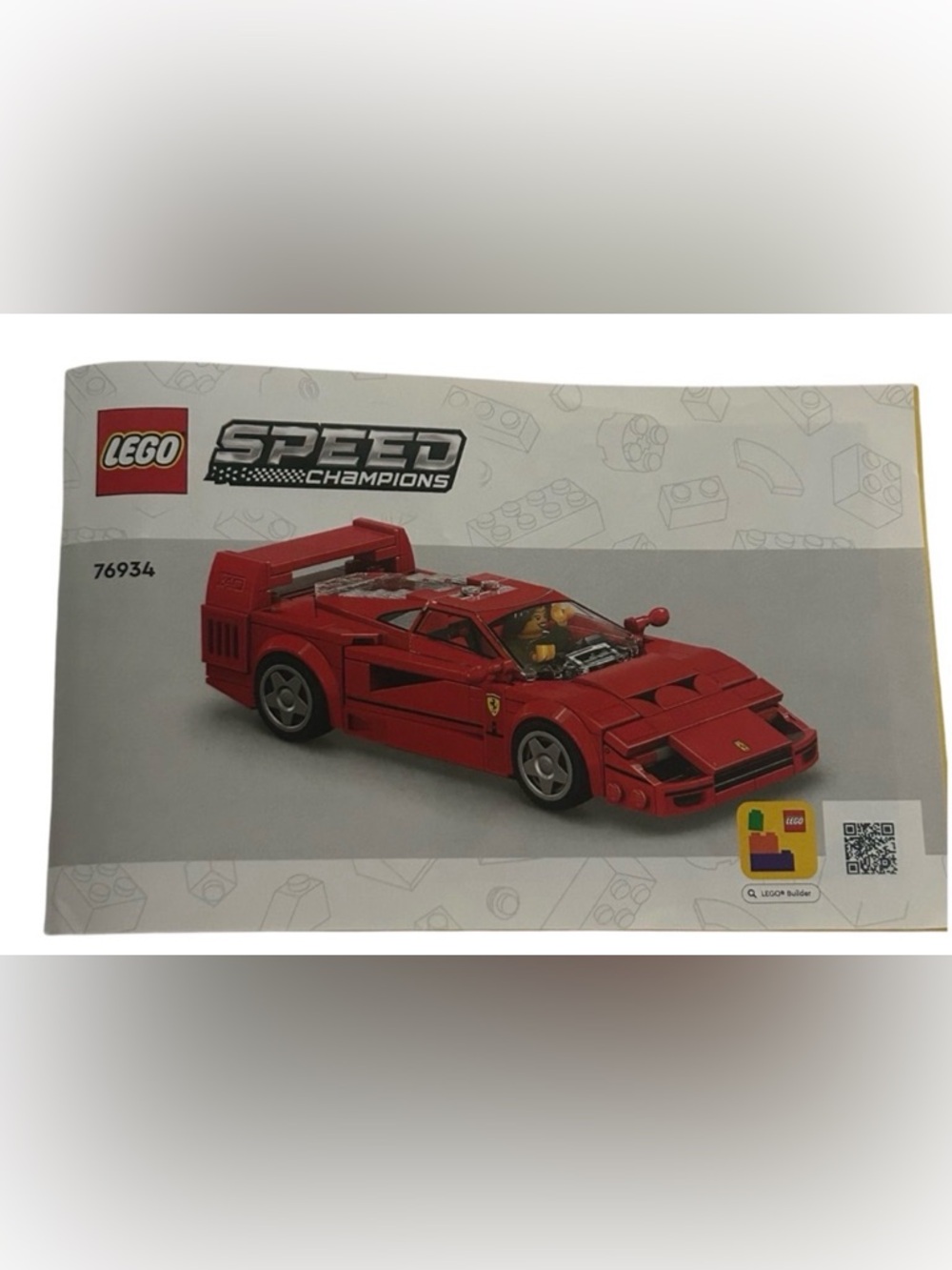 *FREE WITH PURCHASE* LEGO BOOKLET FOR SPEED CHAMPIONS SET FERRARI F40 SUPERCAR